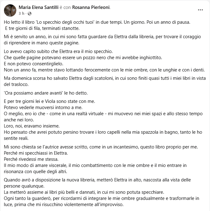 Lo specchio degli occhi tuoi | La voce del lettore (M.E. Santilli)